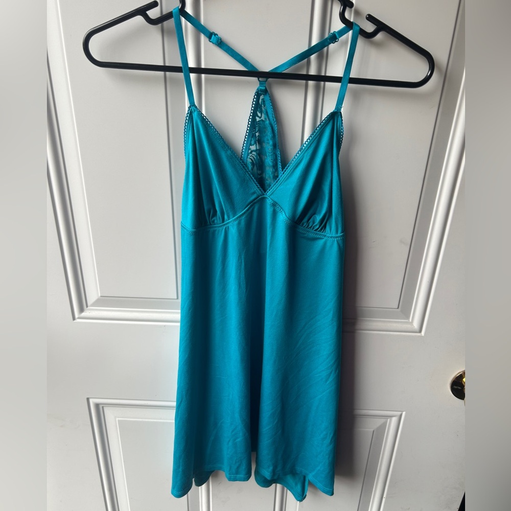 Teal Lace Trim Sleepwear